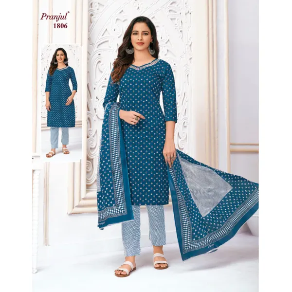 Buy Pranjul Priyanka vol 17 Regular Wear Cotton Dress Material