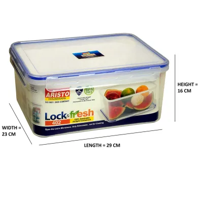 Aristo Lock And Fresh 402 Airtight Container 6400ml Set Of 3