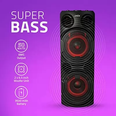Artis BT700 Wireless Bluetooth Super Bass Portable Party Speaker With RGB Lights Wireless Mic Remote Control