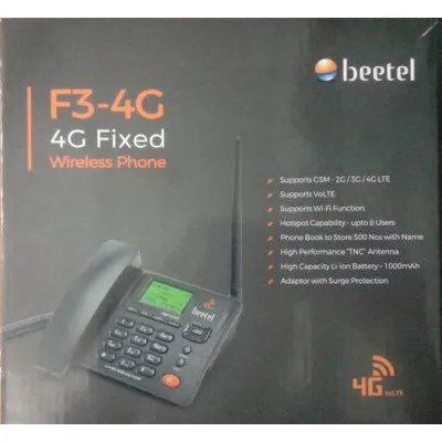 Beetel Cordless Landline Phone F3-4G Black