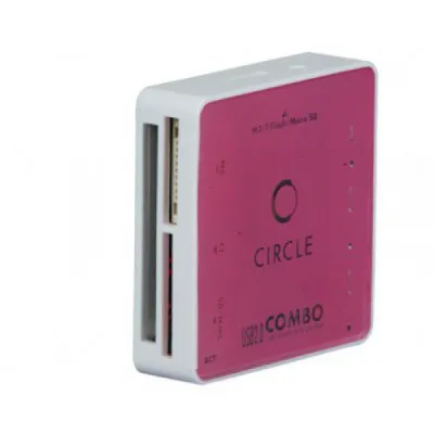 Circle Rootz 6.1 All In One Card Reader With 3 Port USB Hub Pink