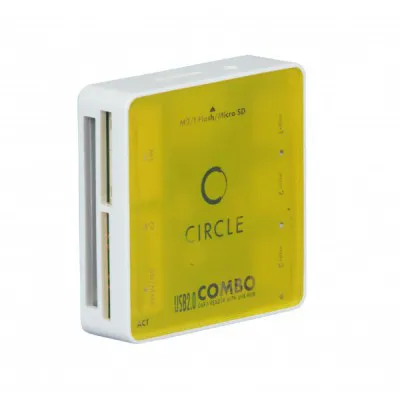 Circle Rootz 6.1 All In One Card Reader With 3 Port USB Hub Yellow