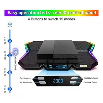 Cosmic Byte Meteoroid RGB Laptop Cooling Pad With 6 Fan Upto 17 inch laptops Black And Blue