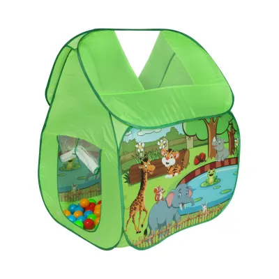Cuddle Funblast Jungle Animal Themed Ball Pit With Pool Balls Green