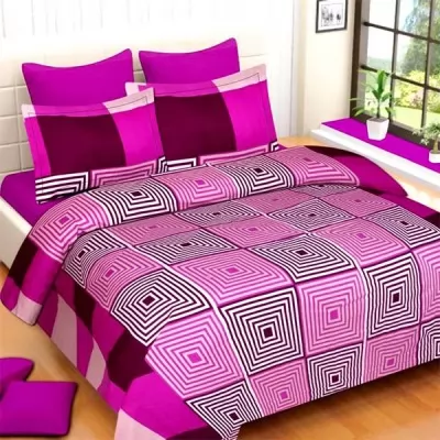 Damac 3D Printed Double Bedsheet With 2 Pillow Covers 231