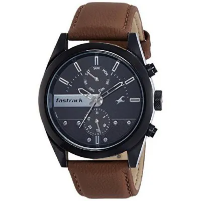 Fastrack Analog Black Dial Mens Watch 3165NL01