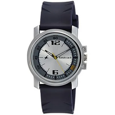 Fastrack Analog Silver Dial Mens Watch 3039SP01