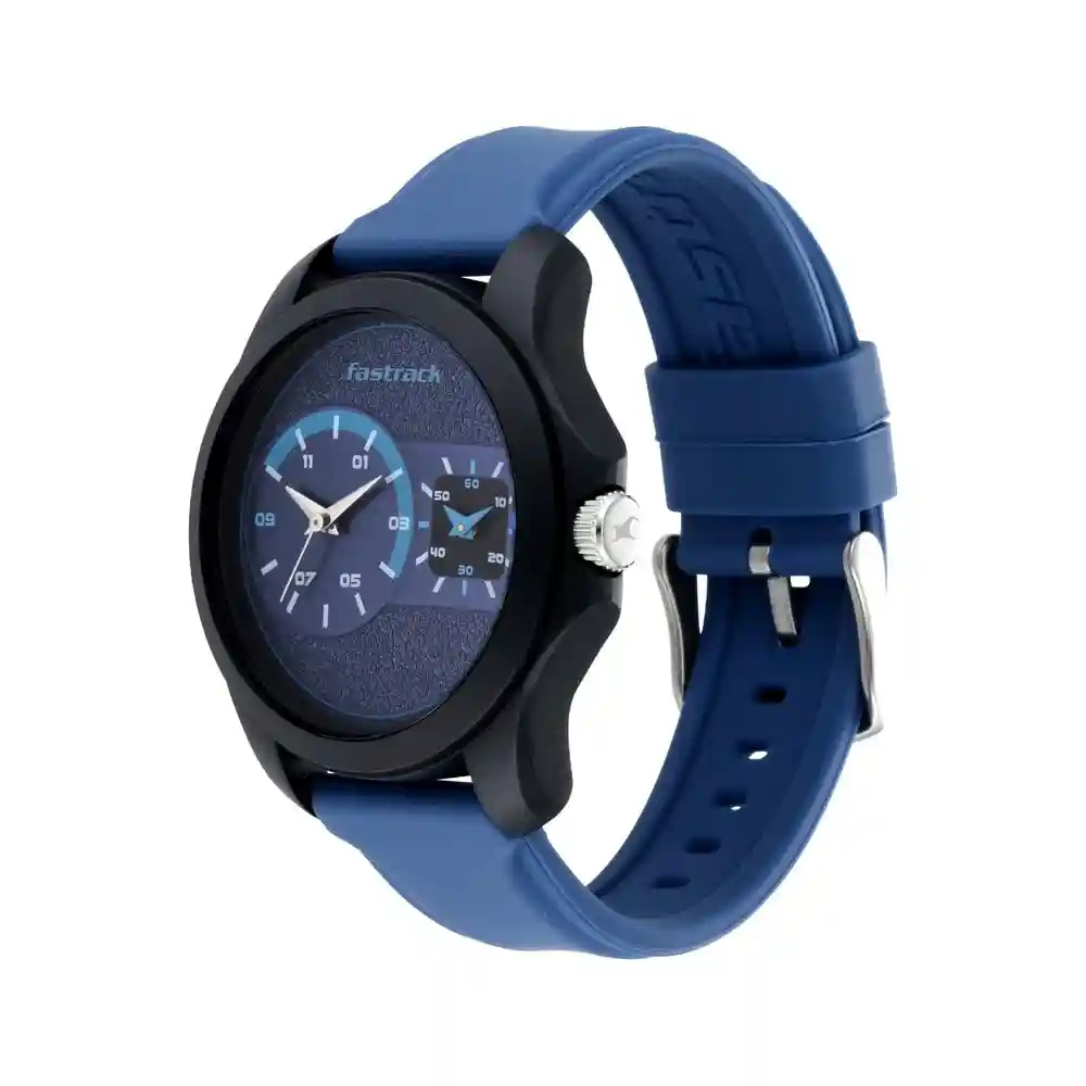 Fastrack Blue Dial Dual Time Watch 38042PP05
