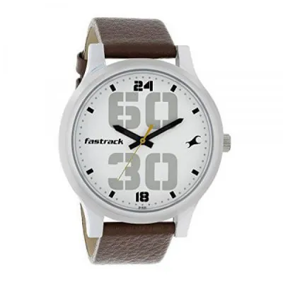 Fastrack Bold Analog White Dial Mens Watch 38051SL06