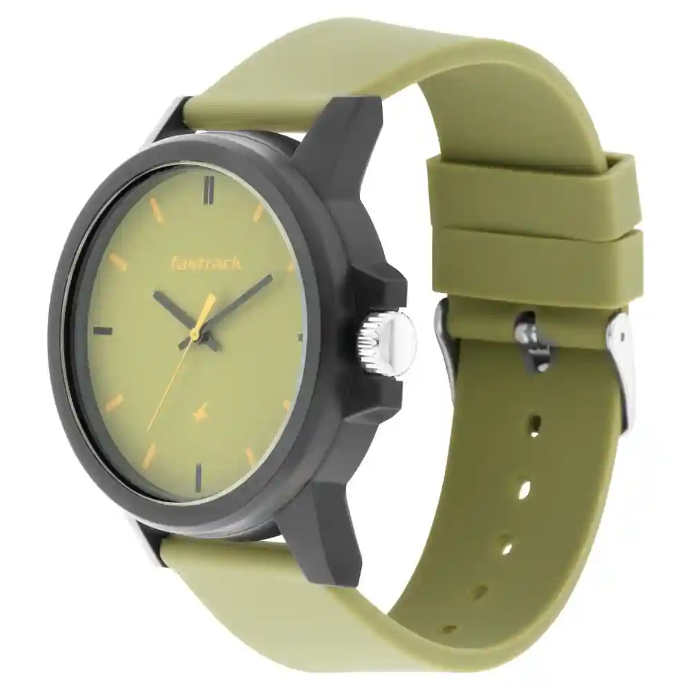 Fastrack Watch Women 38mm Silver Tone Green Striped Band New Battery | eBay