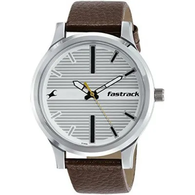 Fastrack Fundamentals Analog White Dial Mens Watch 38051SL01