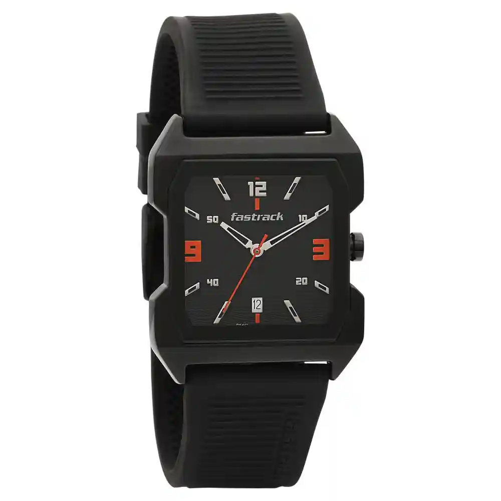 Fastrack Hitlist Black Dial Pu Strap Watch 1474NP01