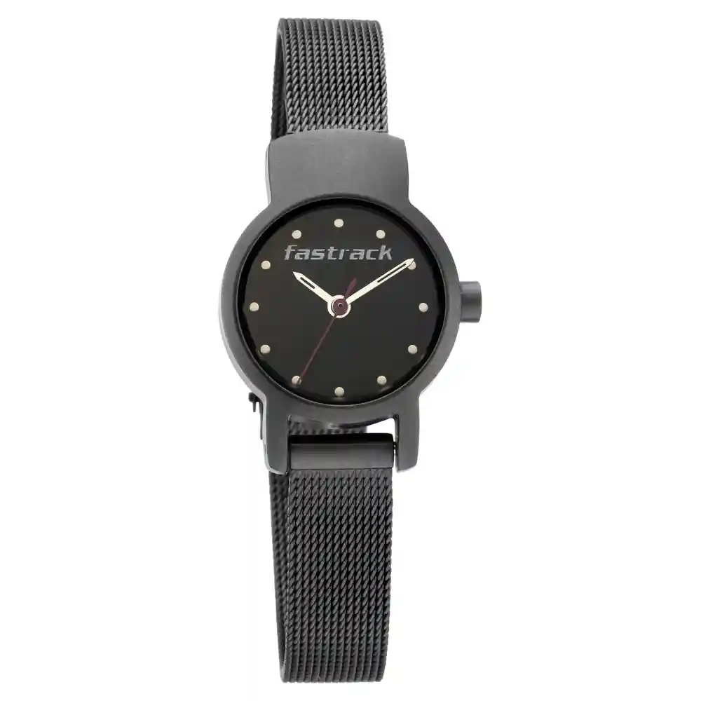 Fastrack Hitlist Black Dial Stainless Steel Strap Watch 2298NM01
