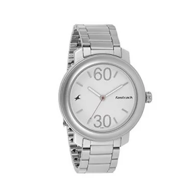 Fastrack Straight Lines Analog White Dial Mens Watch 3222SM01