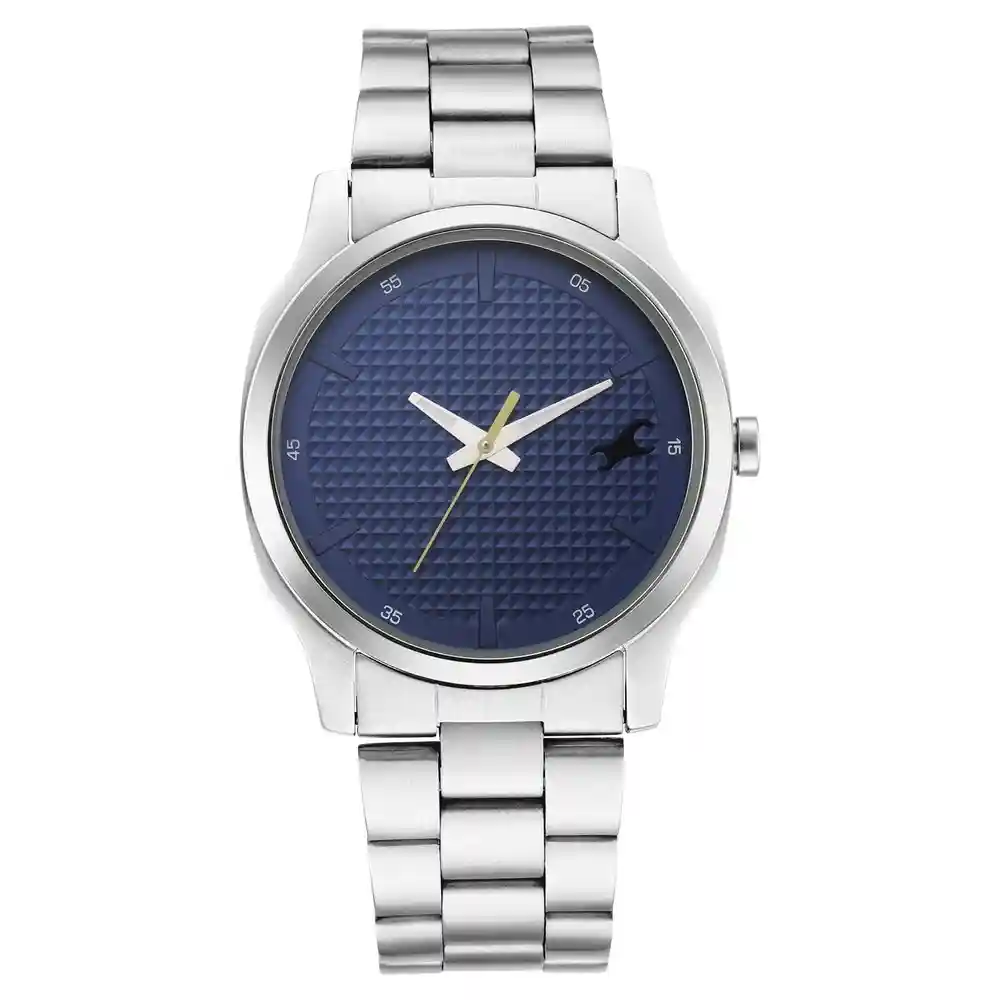 Fastrack Stunner In Blue Dial And Metal Strap Watch 3255SM01