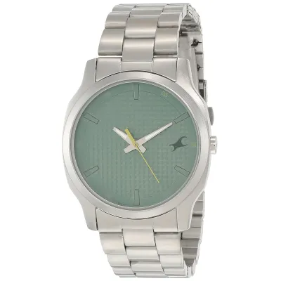 Fastrack Stunner In Green Dial And Metal Strap Watch 3255SM02