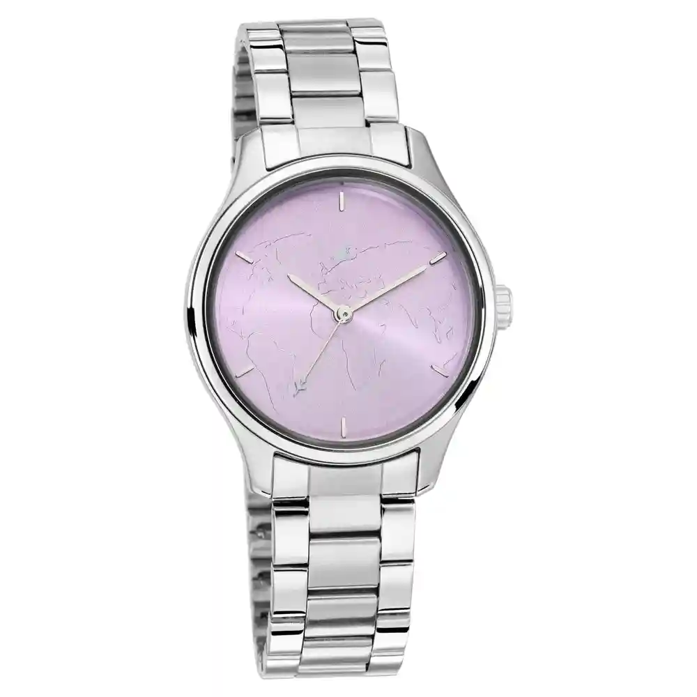 Fastrack Tripster Light Purple Dial Stainless Steel Strap Watch 6219SM02