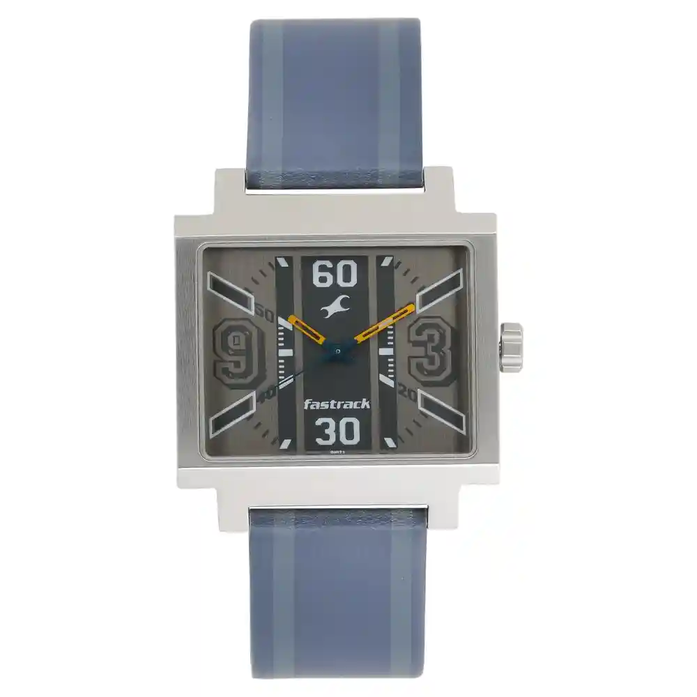 Fastrack Varsity Grey Dial Leather Strap Watch 3180SL01