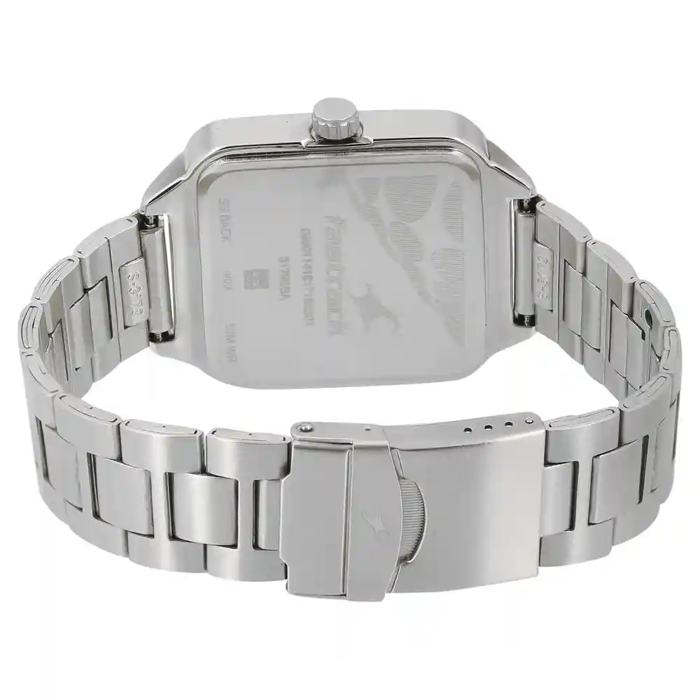 Fastrack Varsity White Dial Stainless Steel Strap Watch 3179SM01