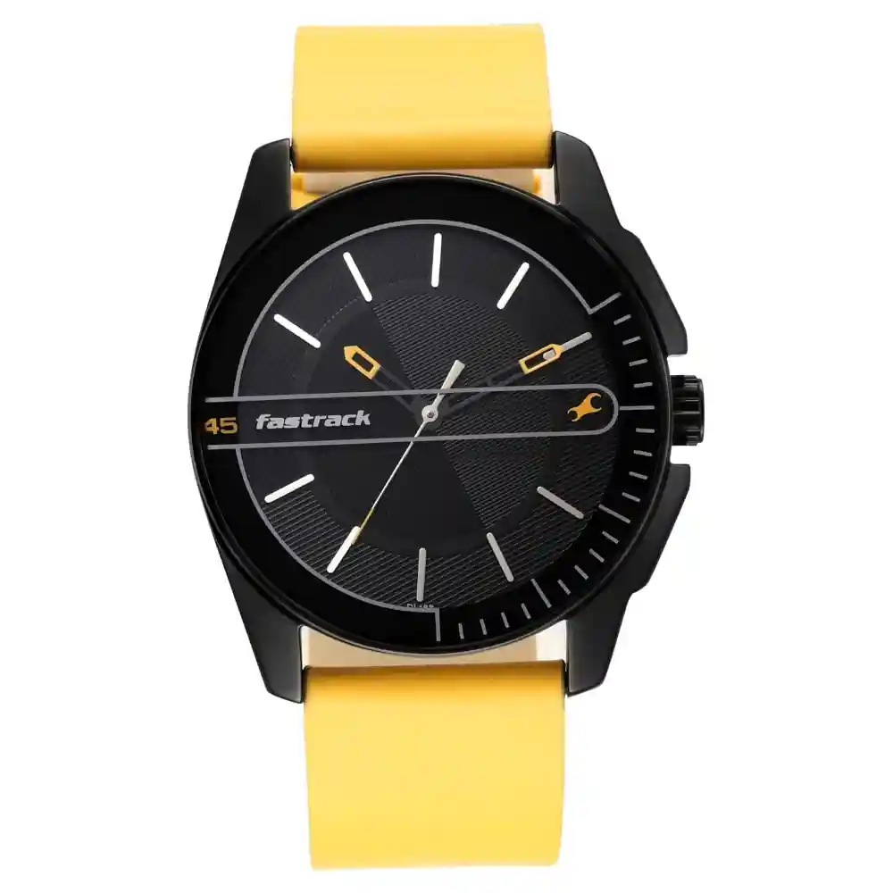 Fastrack Wear Your Look With Black Dial Leather Watch 3089NL01