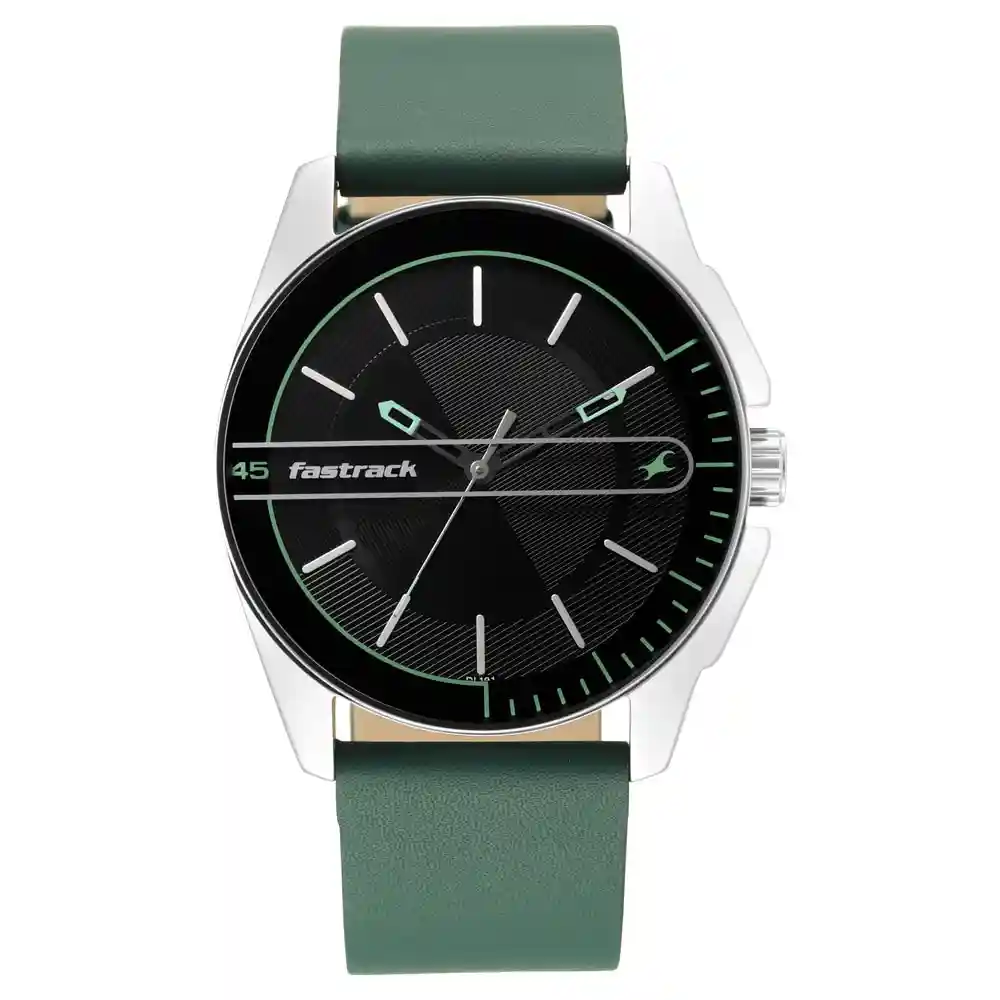 Fastrack Wear Your Look With Black Dial Leather Watch 3089SL16
