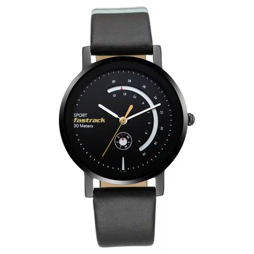 Fastrack Wear Your Look With Black Dial Leather Watch 6172NL01