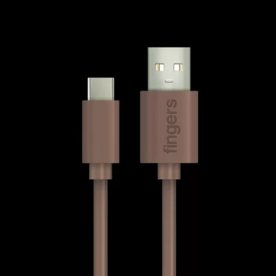 Fingers Fmc-Typec-01 Mobile Cables With Fast Charging up to 3.0 A And Data Transfer Caramel Brown