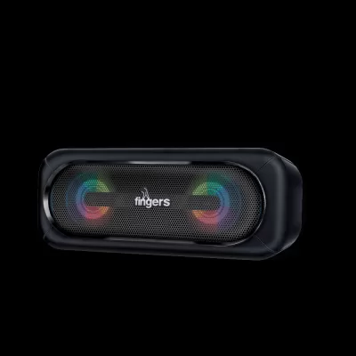 Fingers Superlit Portable Speakers With TWS Technology And RGB Lights Rich Black