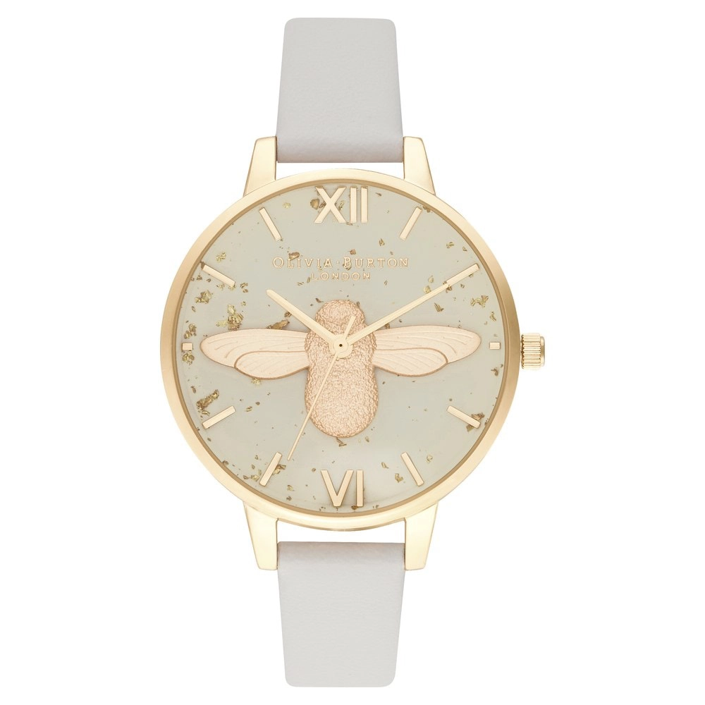 Gucci YA136357 Dive 40MM Silver Dial with Bee Gold Bezel Watch