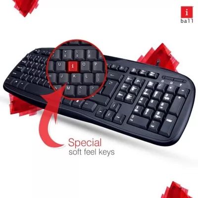 IBall Wintop Soft Key Keyboard And Mouse Combo With Water Resistant Design Black