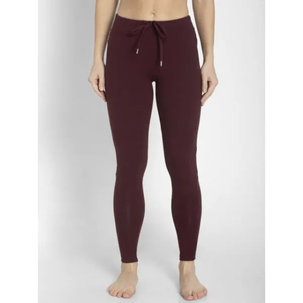 Jockey AA01 Leggings With Concealed Side Pocket And Drawstring Closure Wine  Tasting XXL