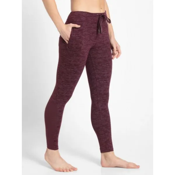 Buy Jockey AA01 Leggings With Concealed Side Pocket And Drawstring Closure  Winetasting Marl S Online at Low Prices in India at