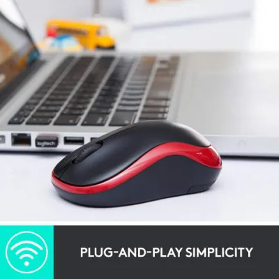 Logitech M185 Wireless Mouse USB With Ambidextrous Design Black