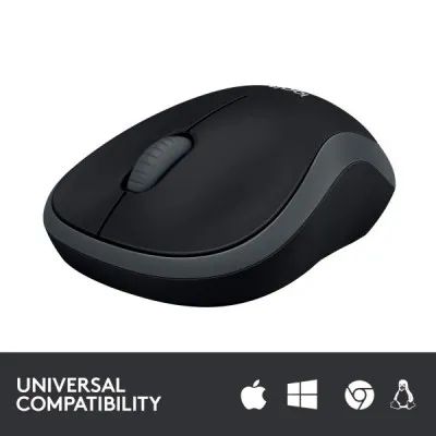 Logitech M185 Wireless Mouse USB With Ambidextrous Design Black
