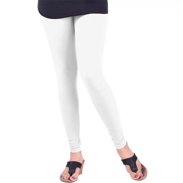 LUX LYRA Women's Fit Cotton Leggings Free Size White at