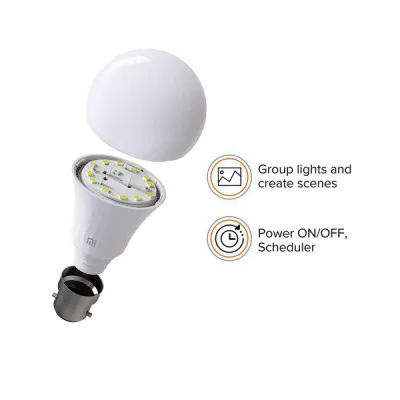 MI Smart LED Bulb With Adjustable Brightness Base Compatible White