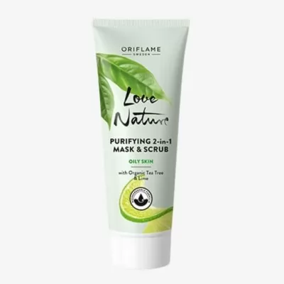 Oriflame Love Nature Purifying 2-in-1 Mask And Scrub with Organic Tea Tree And Lime 35576 75ml