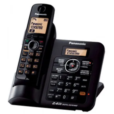 Panasonic KX-TG3821SX 2.4 GHz Digital Cordless Landline Phone Black