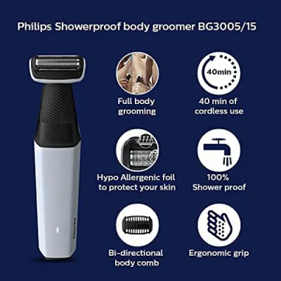 Philips BG3005-15 Cordless Bodygroomer Skin Friendly Showerproof Full Body Hair Shaver And Trimmer