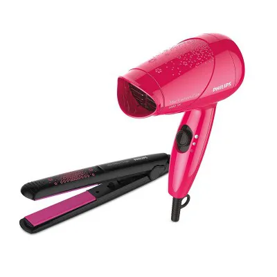Philips HP8643 Styling Kit with Straightener and Dryer Pink Black