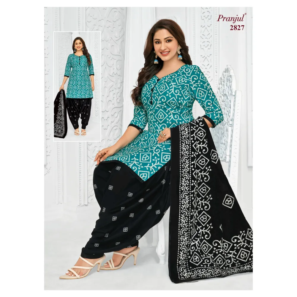 Pranjul Priyanka Vol-19 Cotton Designer Printed Patiyala Dress Material:  Textilecatalog