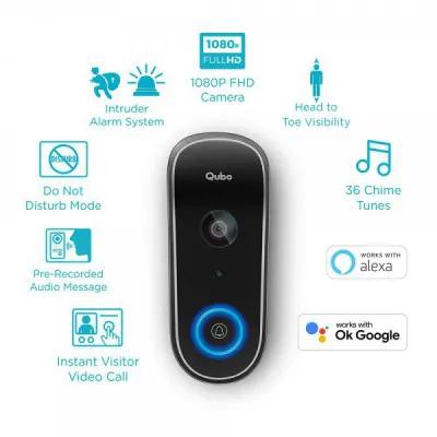 Qubo HCD01 Smart WiFi Wireless Video Doorbell With 1080P FHD Camera