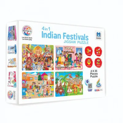 Ratnas 2362 4 In 1 Indian Festivals Jigsaw Puzzle For Kids