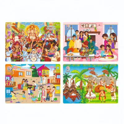 Ratnas 2362 4 In 1 Indian Festivals Jigsaw Puzzle For Kids