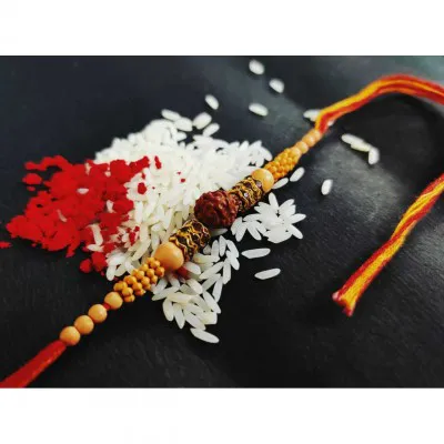 Rudraksha Rakhi With Beads