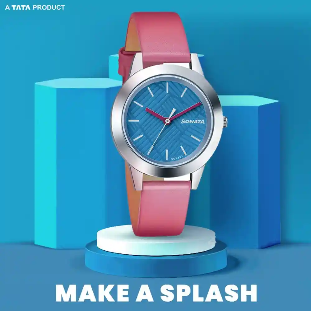 Sonata Bubble Gum Pink Watch From Splash By Sonata 87019SL14