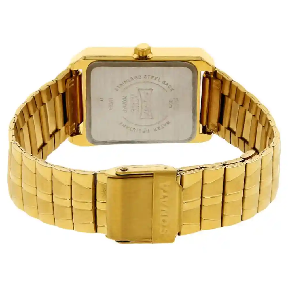 Sonata Champagne Dial Golden Stainless Steel Strap Watch 7007YM05