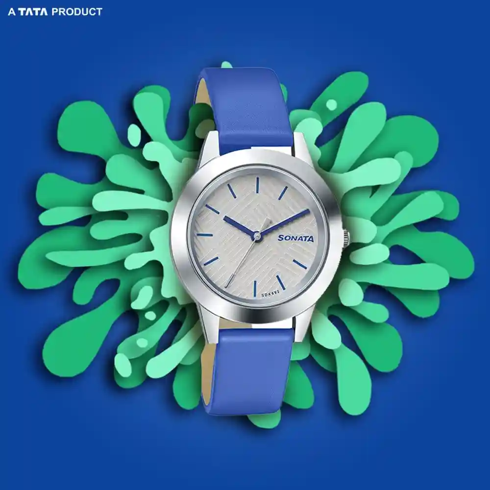 Sonata Classic Blue Watch From Splash By Sonata 87019SL15
