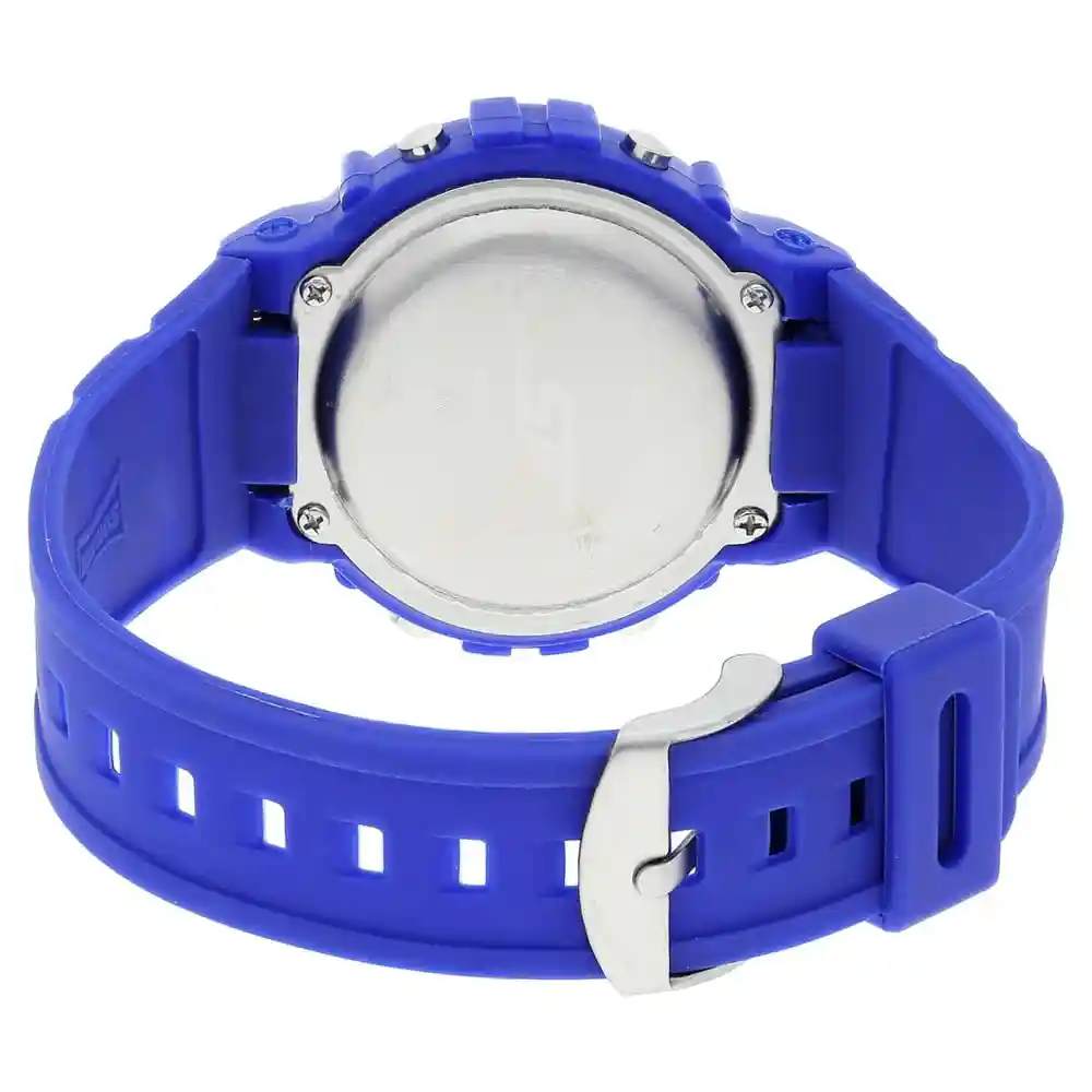 Sonata Grey Dial Blue Plastic Strap Watch 7982PP07