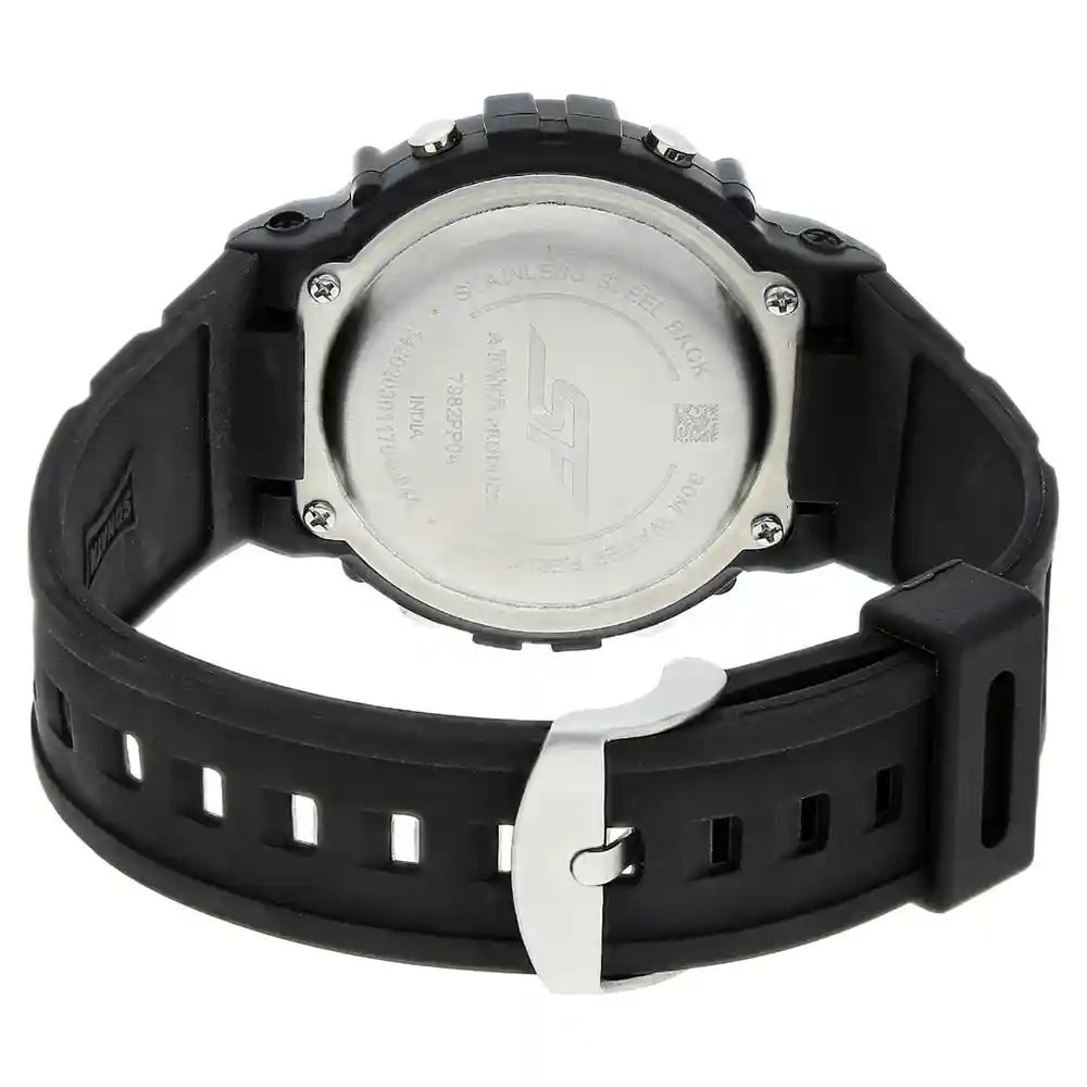 Sonata Grey Dial Plastic Strap Watch 7982PP04